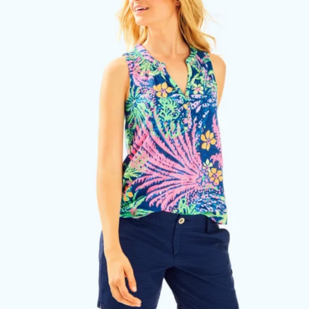 Lilly Pulitzer NWT 7" Jayne Shorts True Navy $74 Size 0 - Picture 4 of 13